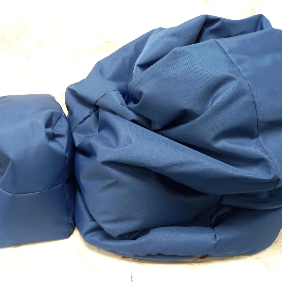 BOXED HOUSE ADDITIONS 2 PIECE BEAN BAG LOUNGER SET IN BLUE 