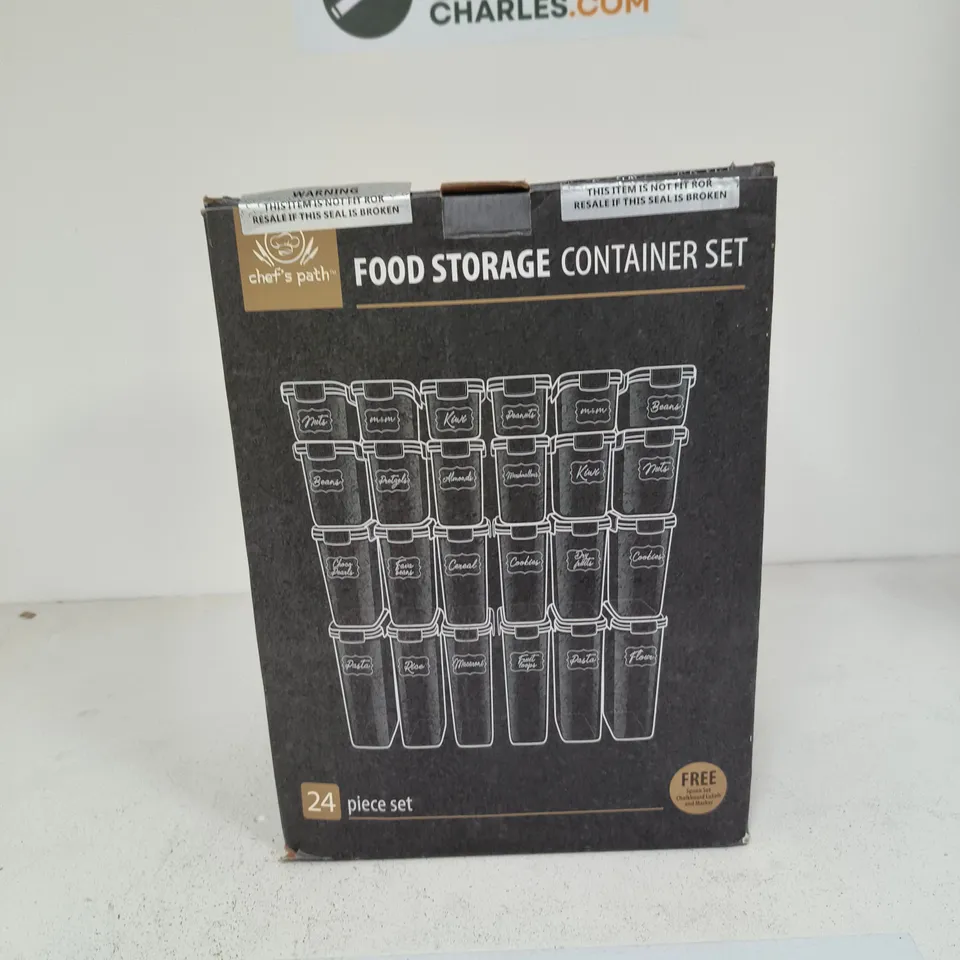 CHEF'S PATH FOOD STORAGE CONTAINER SET - 24 PIECE