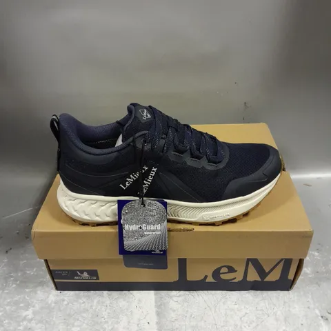 BOXED PAIR OF LEMIEUX TRAX WATERPROOF TRAINER IN NAVY SIZE UK 7