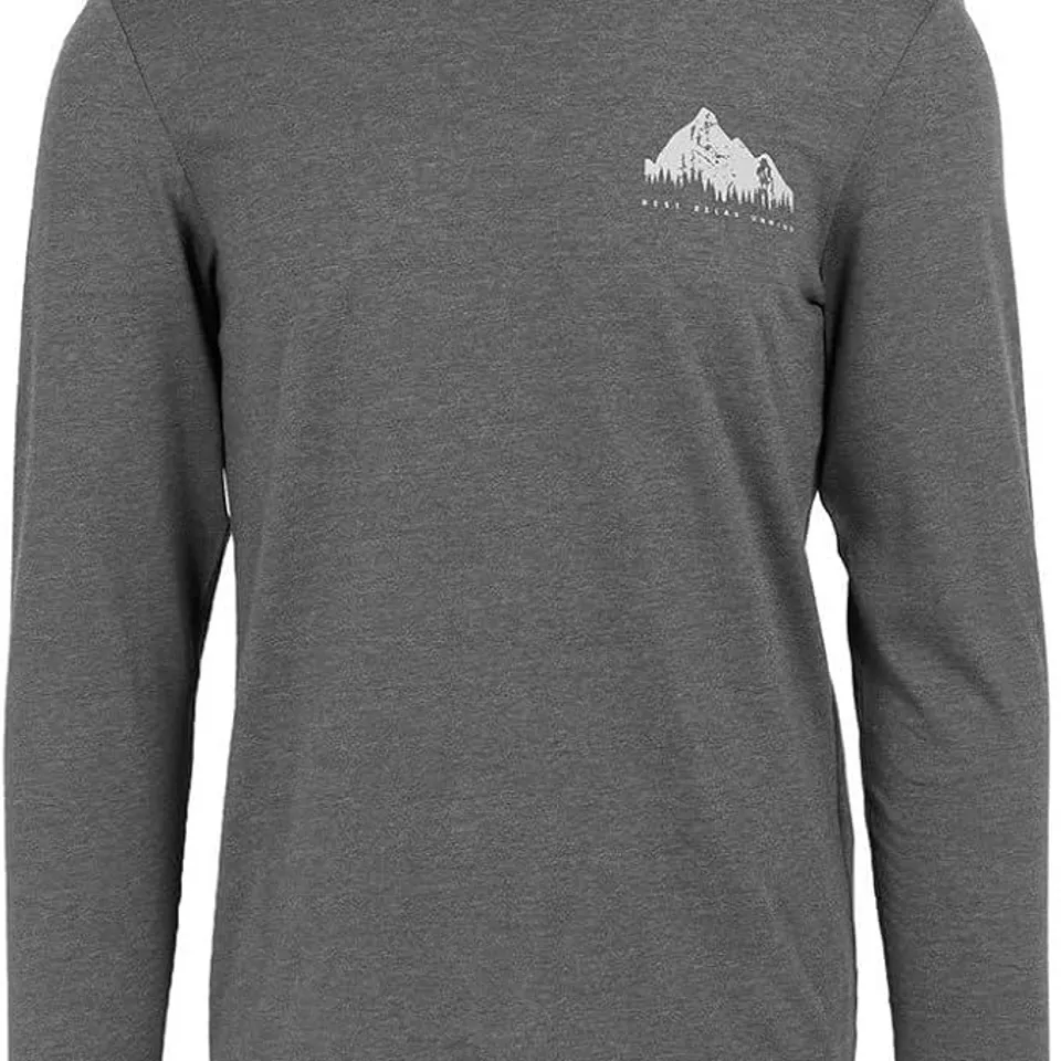 BRAND NEW REGATTA MEN'S MAYLOW LONG SLEEVE GRAPHIC T SHIRT IN DARK GREY MARL SIZE 3XL