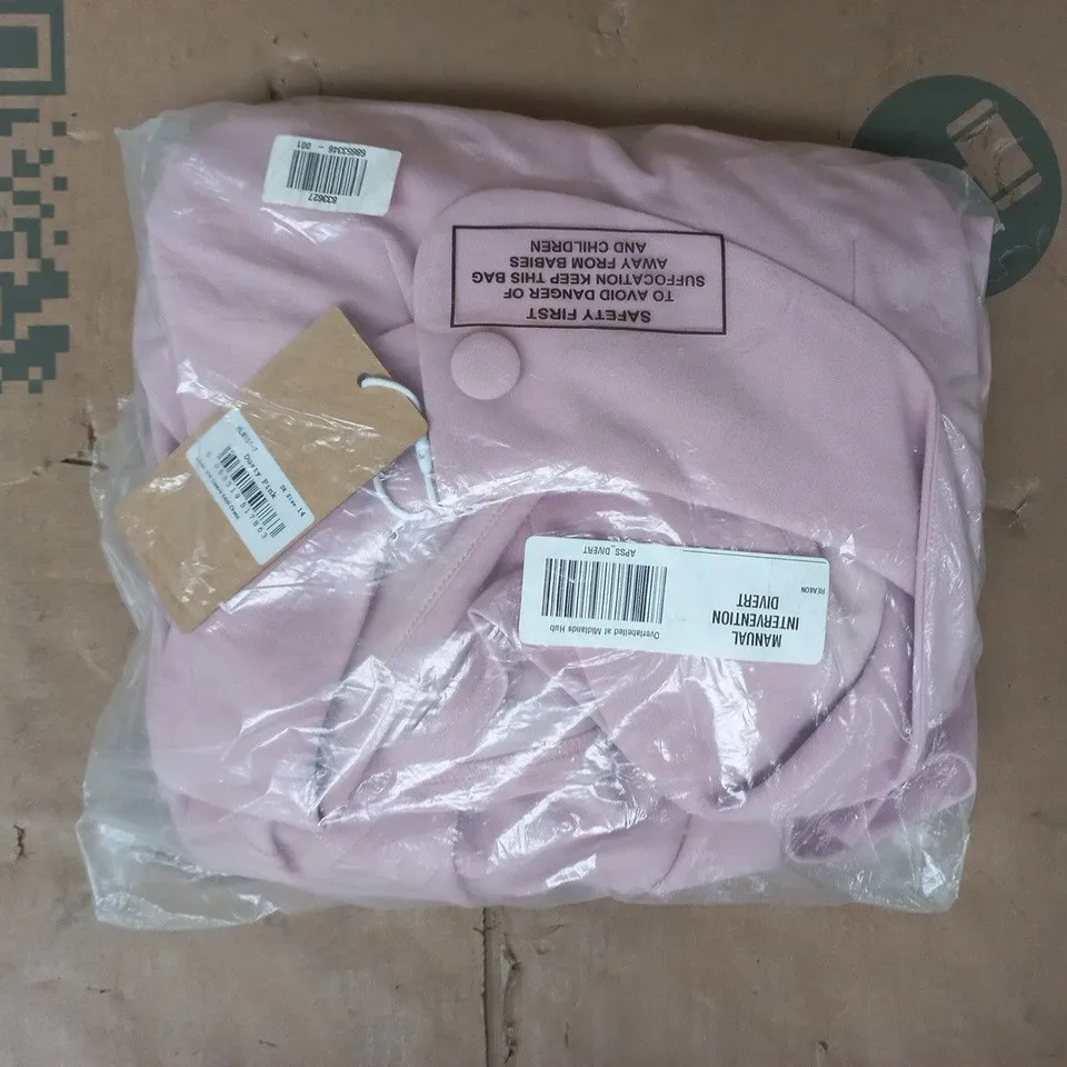 BAGGED JOLIE MOI SLOAN 3/4 SLEEVE MIDI DRESS IN DUSTY PINK SIZE UK 14