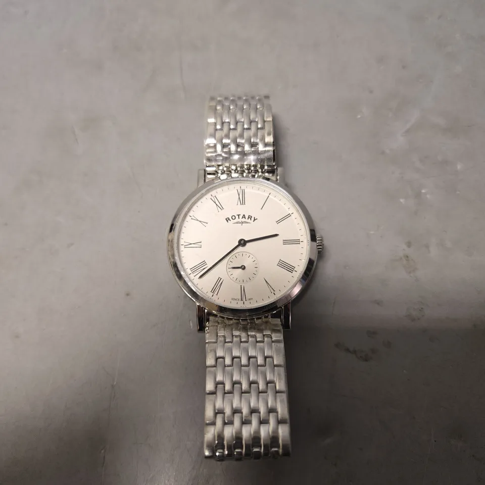ROTARY WHITE DIAL WATCH 