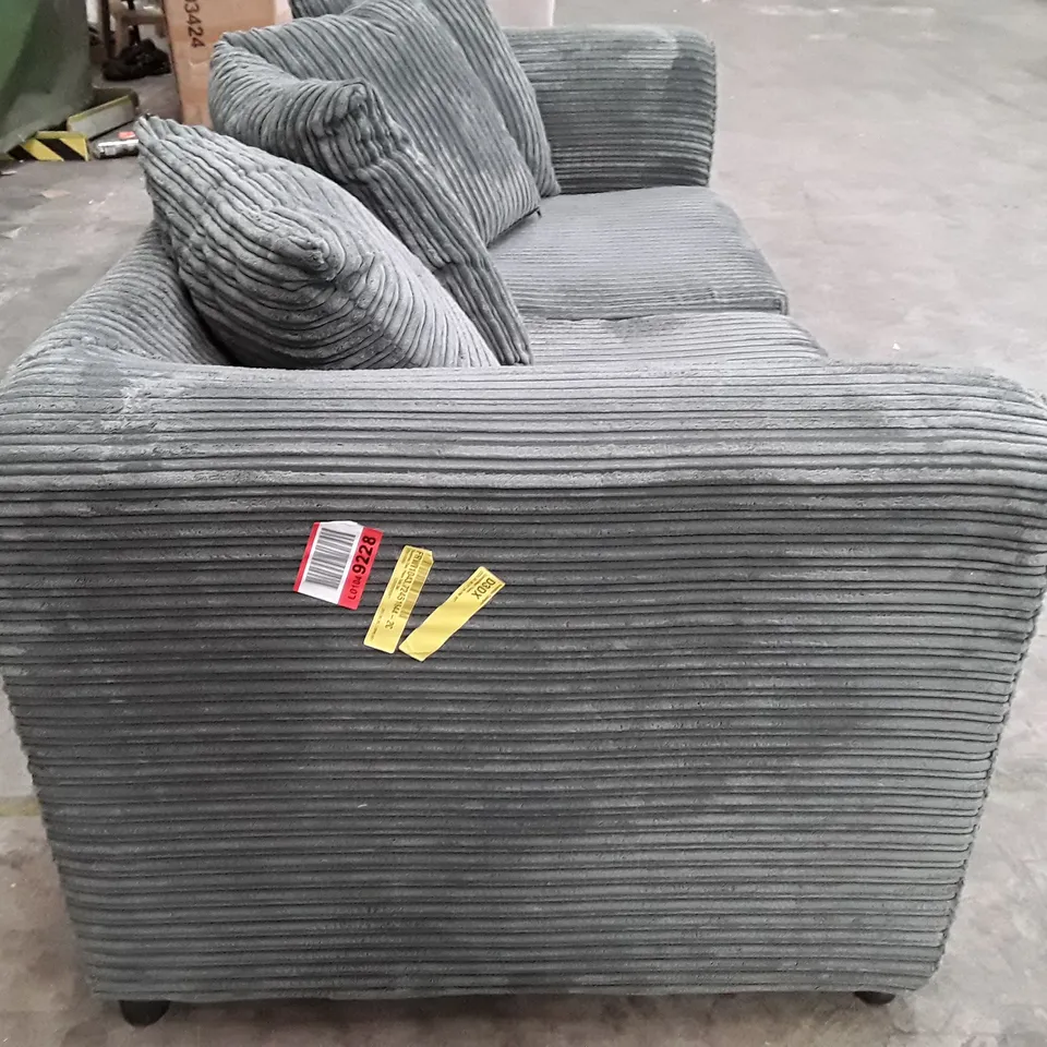 QUALITY DESIGNER DUVERNAY 3 SEATER SOFA - GREY JUMBO CORD FABRIC 