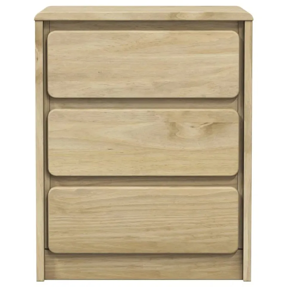 BOXED NYNCKE MANUFACTERED WOOD + SOLID WOOD BEDSIDE TABLE
