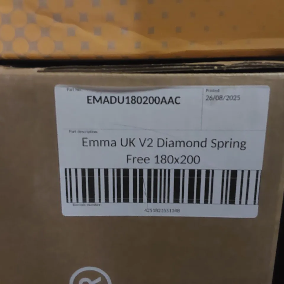 BRAND NEW BOXED EMMA UK V2 DIAMOND SPRING FREE 180 x 200CM SUPER KING MATTRESS 