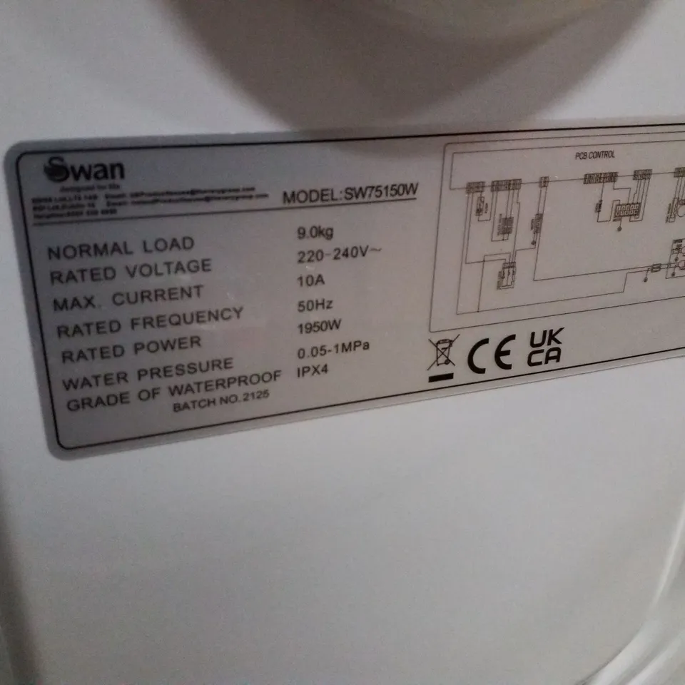 SWAN SW75150W 9KG 1400RPM WASHING MACHINE - WHITE
