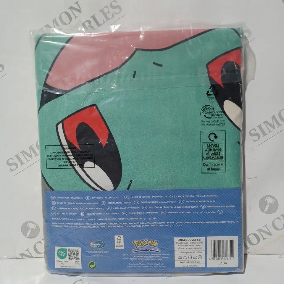 POKÉMON SINGLE REVERSIBLE DUVET SET
