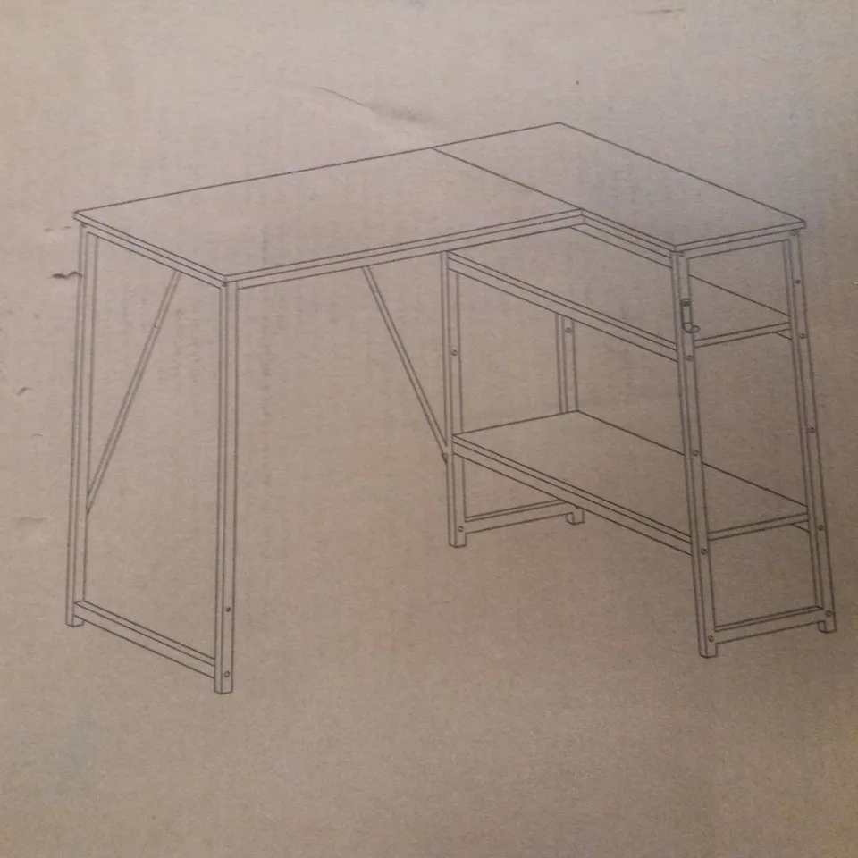 BOXED CORNER DESK WITH SHELVES