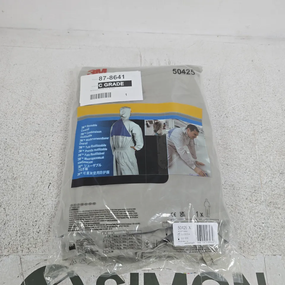 3M PROTECTIVE COVERALL OVERALL – GREY, XL (50425) IN ORIGINAL PACKAGING