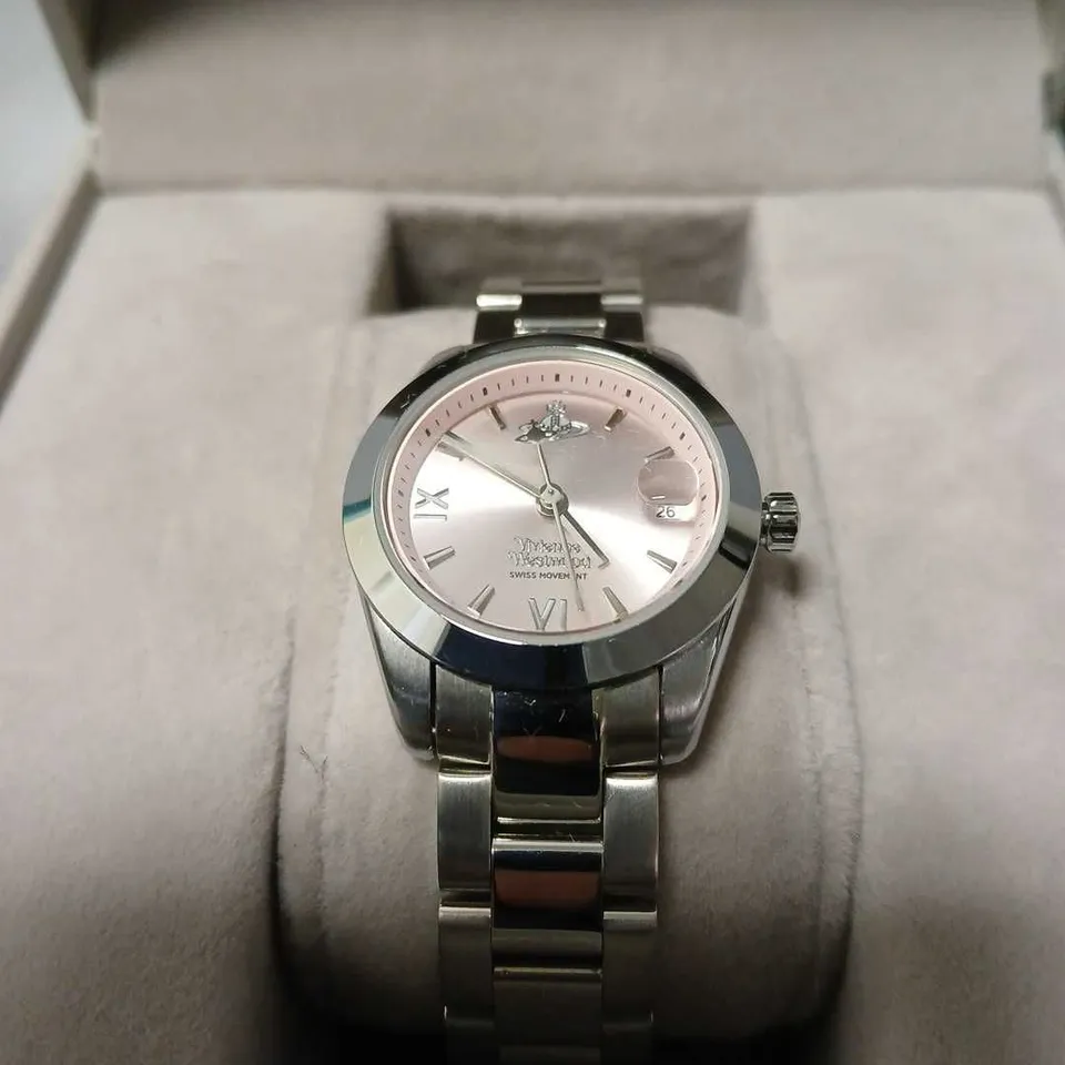 BOXED VIVIENNE WESTWOOD TIME MACHINE PINK DIAL WATCH