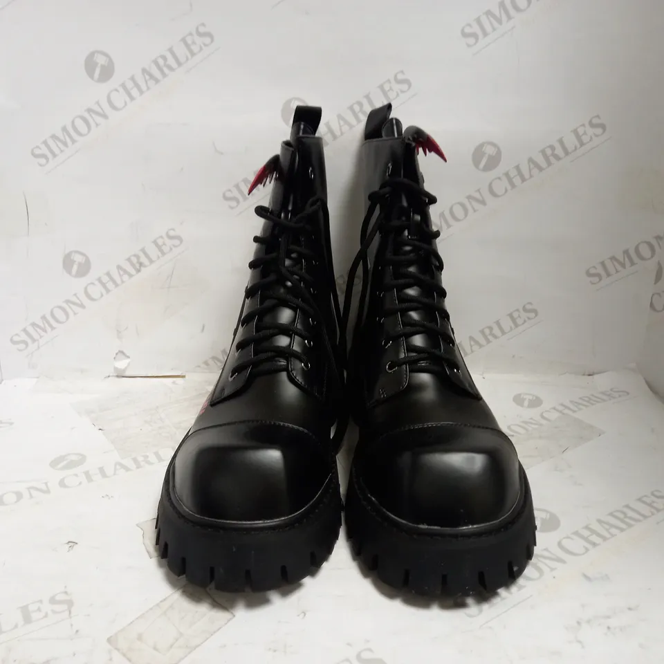 KOI VEGAN GRIM REAPER PLATFORM BOOTS UK SIZE 8