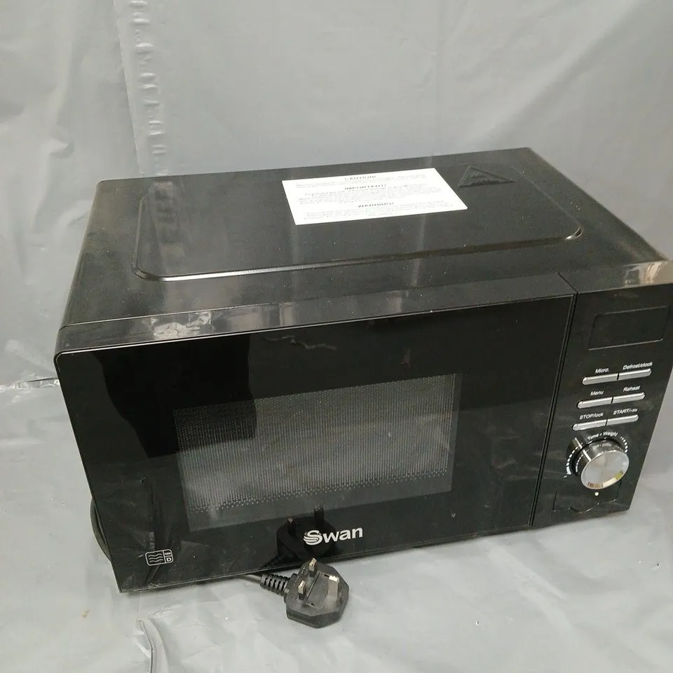SWAN 20L 700W DIGITAL MICROWAVE IN BLACK - COLLECTION ONLY