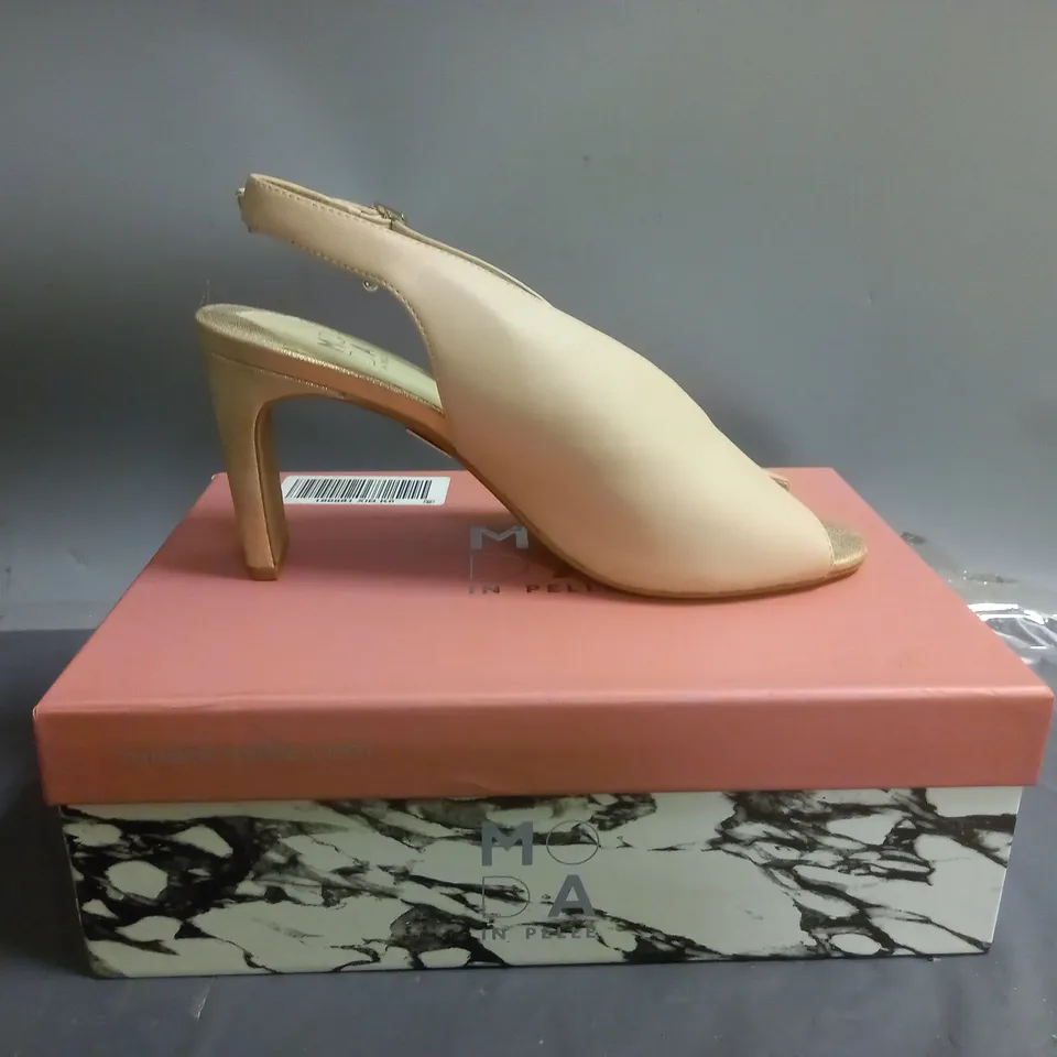MODA IN PELLE CHRISSI LEATHER PEEP TOE SLINGBACK SANDALS NUDE SIZE EU 39