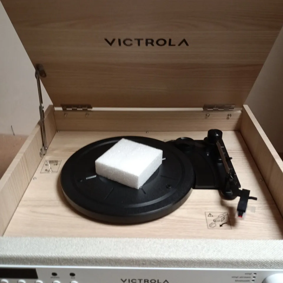 VICTROLA CENTURY 8-IN-1 MUSIC CENTER – WOODEN CONSOLE