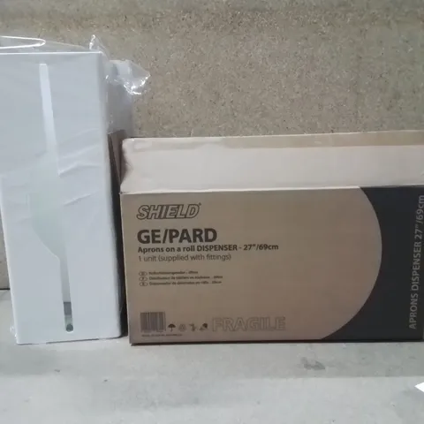 BOXED SHIELD APRONS ON A ROLL DISPENSER 