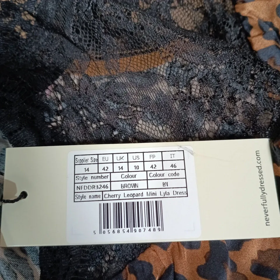 NEVER FULLY DRESSED CHERRY LEOPARD MINI LYLA DRESS – UK14 (EU42, US10)