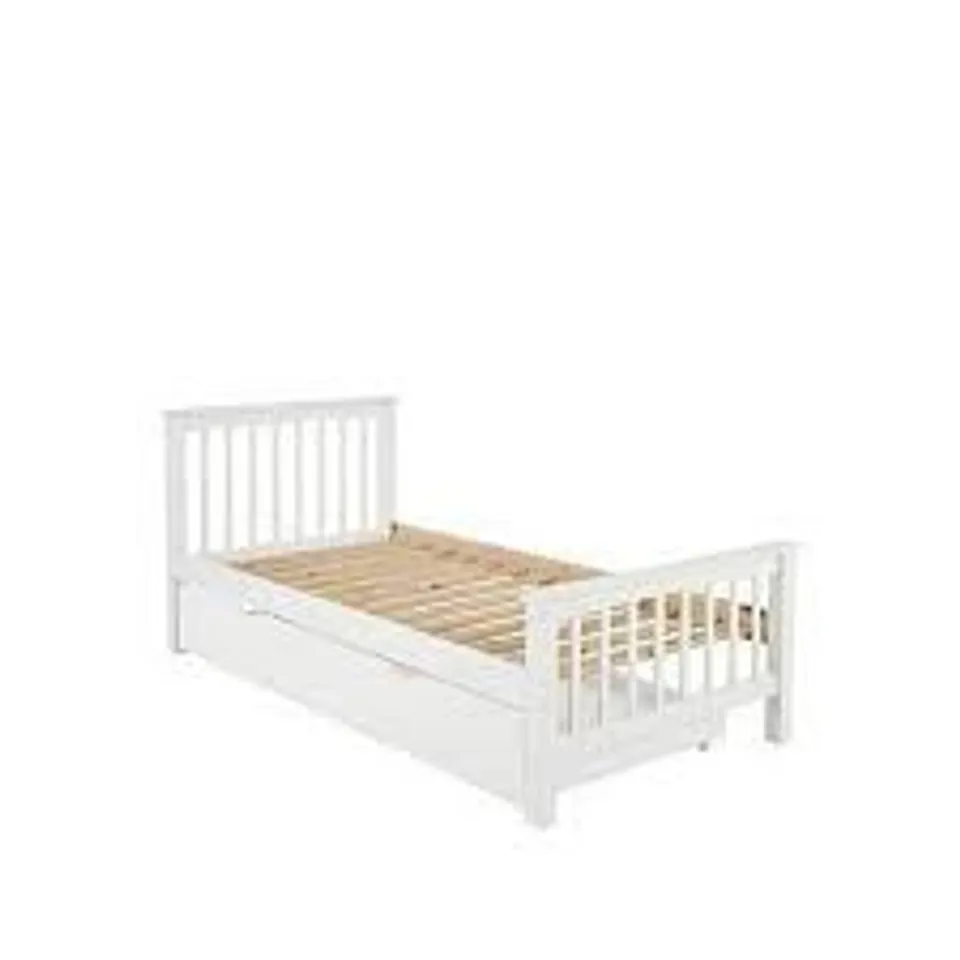 BOXED GRADE 1 NOVARA KIDS SINGLE BED FRAME WHITE (2 BOXES)