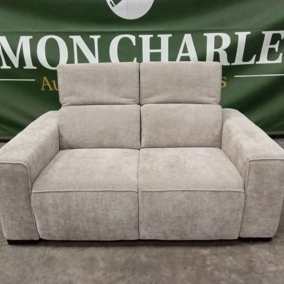 VENOSA 2 SEATER POWER RECLINER FABRIC SOFA - NATURAL RRP £1299