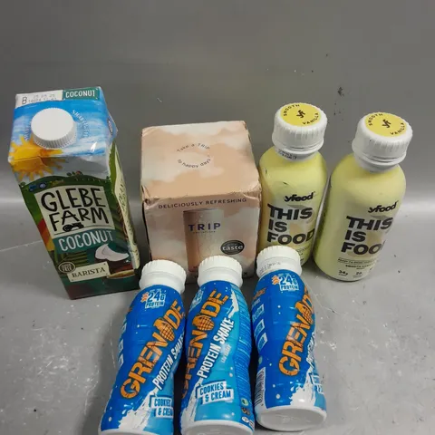 APPROXIMATELY 10 ASSORTED DRINK PRODUCTS TO INCLUDE PROTEIN SHAKES, THIS IS FOOD DRINKS, COCONUT MILK ETC - COLLECTION ONLY