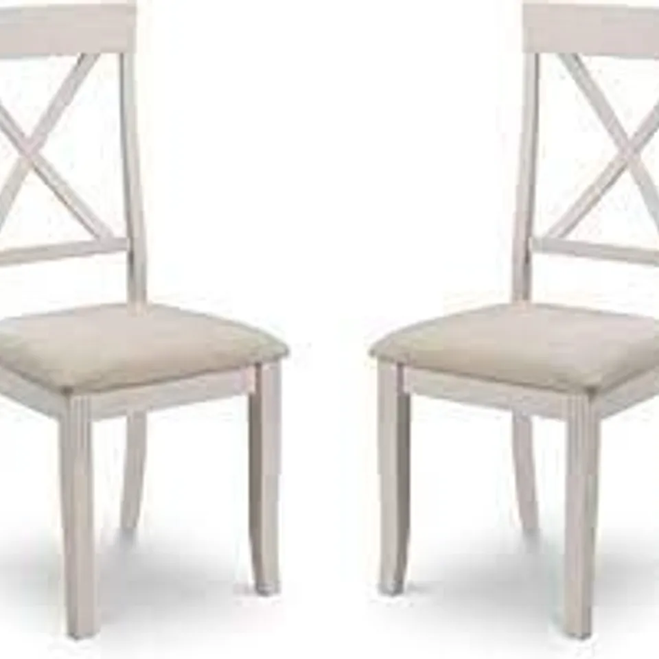 BOXED PAIR OF DAVENPORT DINING CHAIRS WHITE/IVORY (1 BOX) RRP £105