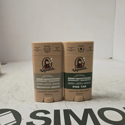 DR. SQUATCH ODOR SQUATCHING DEODORANT – BIRCHWOOD BREEZE & PINE TAR (SET OF 2)