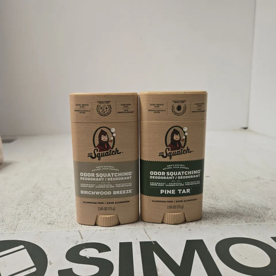 DR. SQUATCH ODOR SQUATCHING DEODORANT – BIRCHWOOD BREEZE & PINE TAR (SET OF 2)
