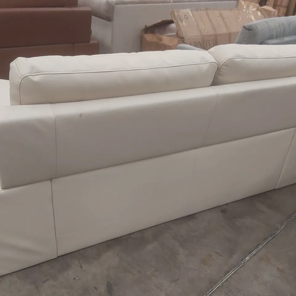 QUALITY DESIGNER FAUX LEATHER UPHOLSTERED 2-SEATER SOFA