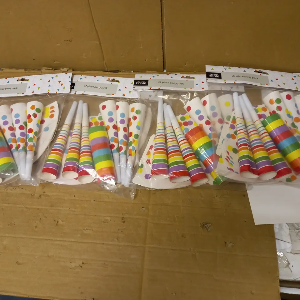 BOX OF 48 BRAND NEW GEORGE HOME 27PC PARTY PACKS