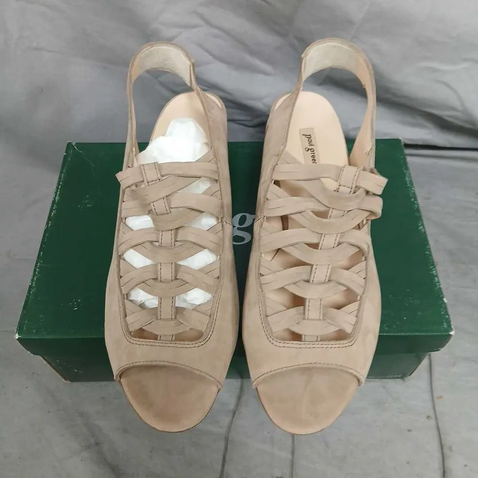 PAUL GREEN WOMEN'S NUBUK SANDALS – CAMEL, UK 6.5