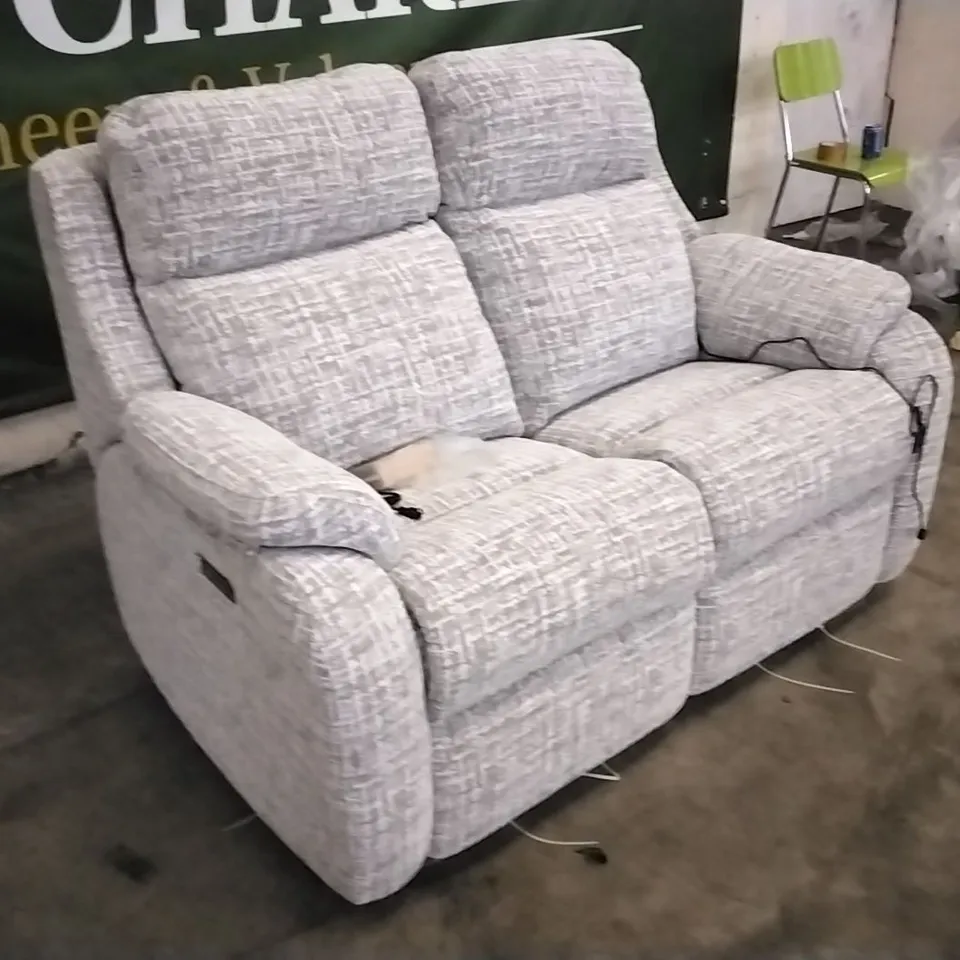 QUALITY BRITISH DESIGNED & MANUFACTURED G PLAN KINGSBURY 2 SEATER POWER RECLINER SHORE SLATE FABRIC SOFA 