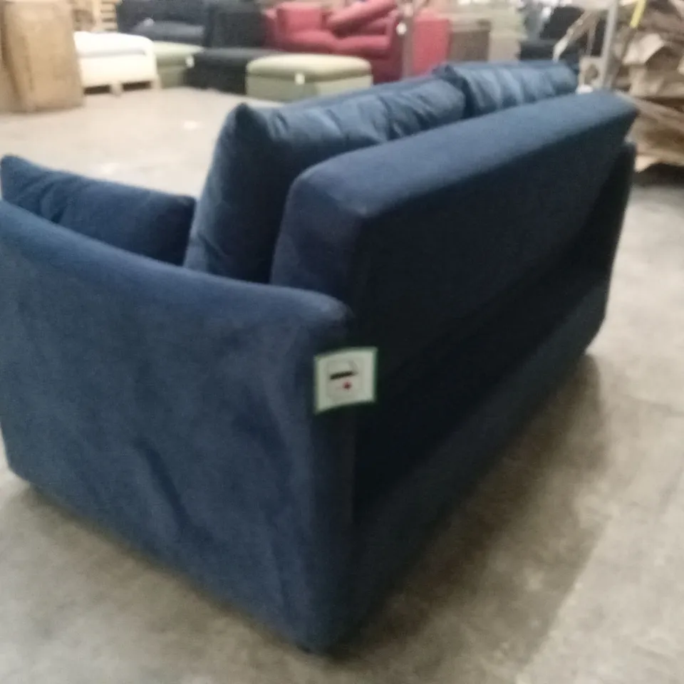 QUALITY DESIGNER SOLACE+CO SOFA BED - BLUE VELVET