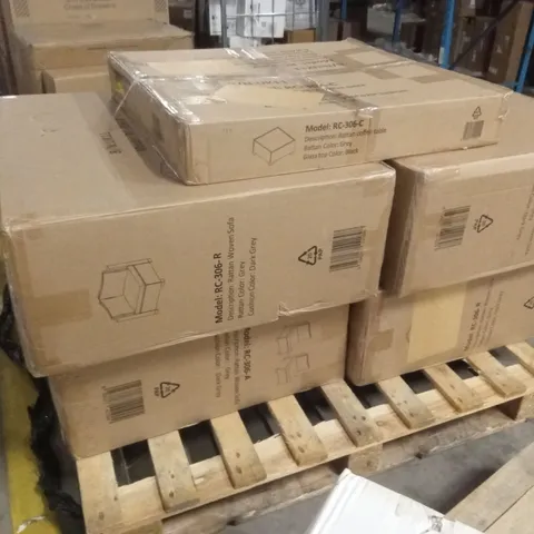 BOXED MIXED ASSORTMENT OF OUTDOOR MODULAR PATIO SOFA SET PARTS AND PIECES 
