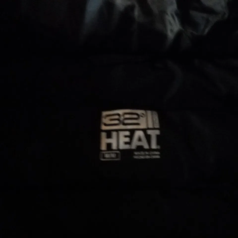 32 HEAT OUFFED JACKET - BLACK/GREY CAMO EFFECT SIZE M