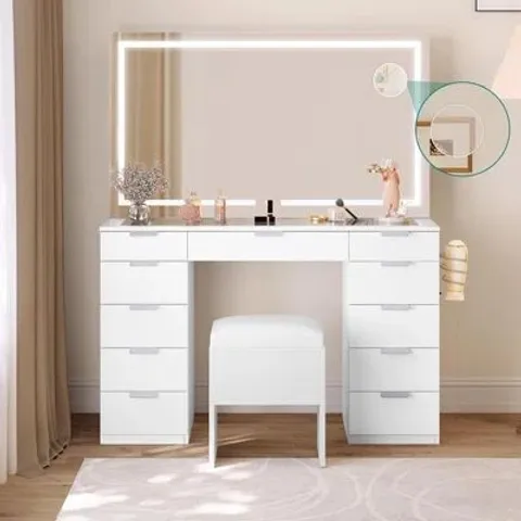 BOXED MIRROR AND STOOL (1 BOX)