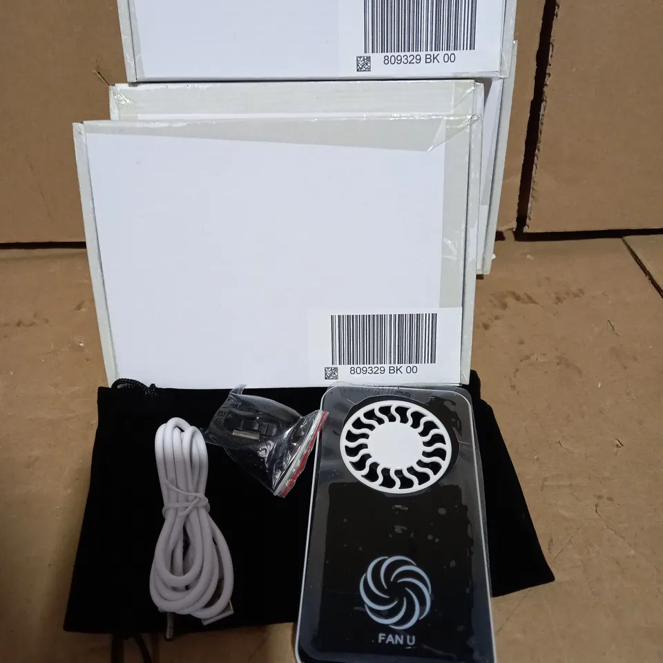 LOT OF 5 FAN U PORTABLE & RECHARGEABLE FANS - BLACK