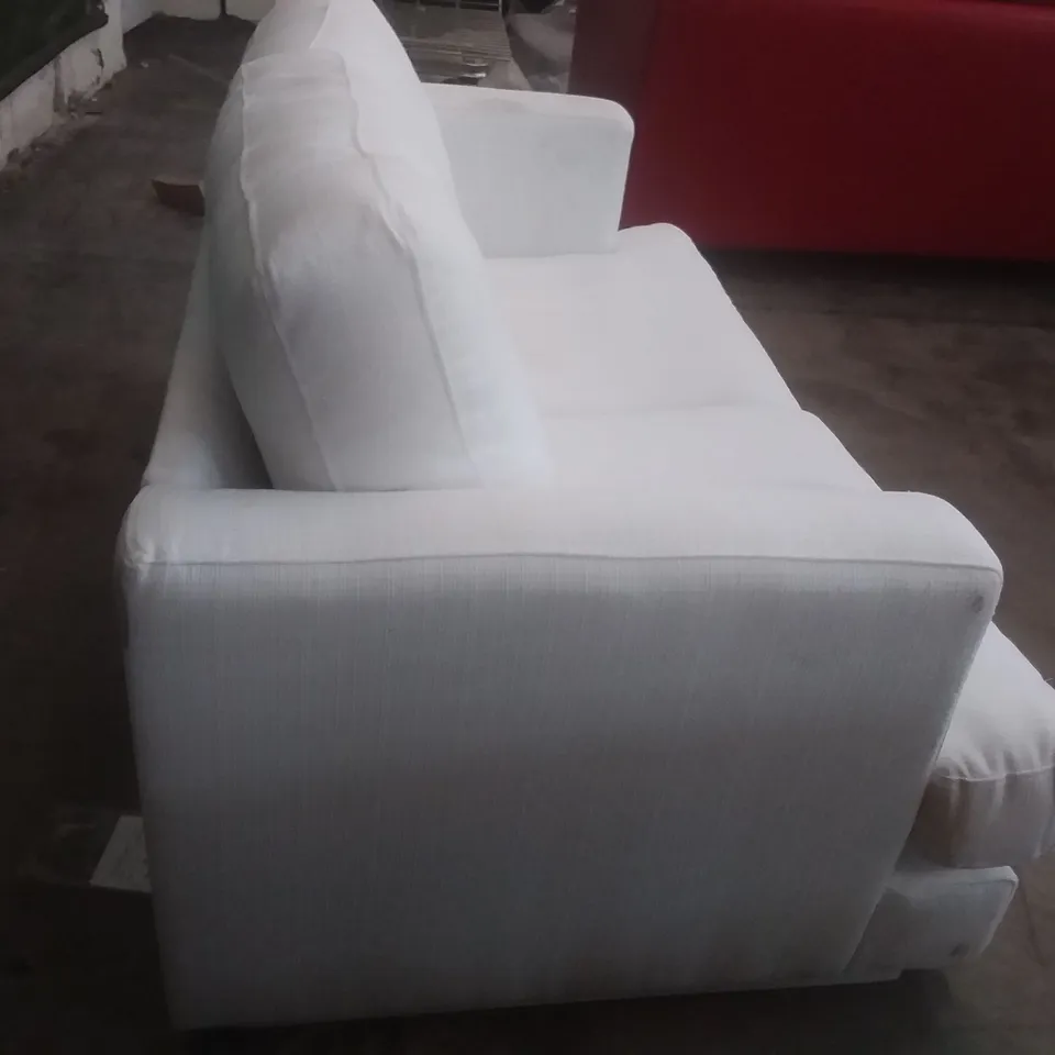 QUALITY DESIGNER SLF 2 SEATER SOFA - WHITE FABRIC 