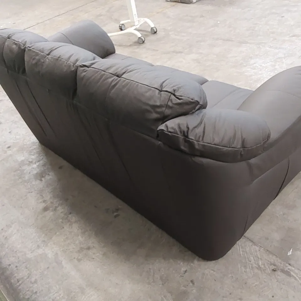 DESIGNER MADRAS 3 SEATER LEATHER SOFA - CHOCOLATE BROWN