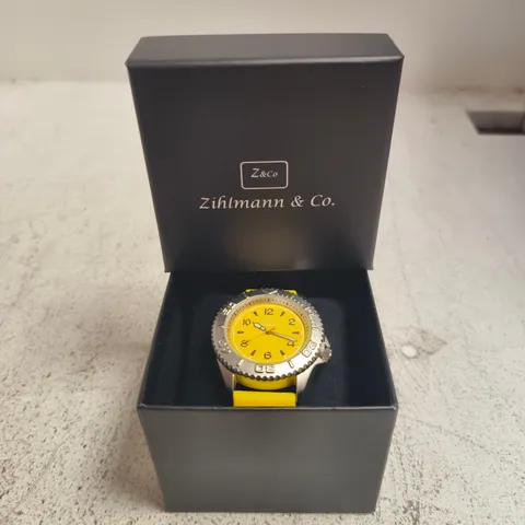 ZIHLMANN & CO. WRISTWATCH – YELLOW DIAL, YELLOW SILICONE STRAP