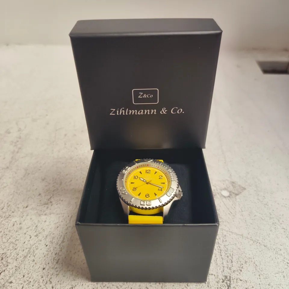 ZIHLMANN & CO. WRISTWATCH – YELLOW DIAL, YELLOW SILICONE STRAP