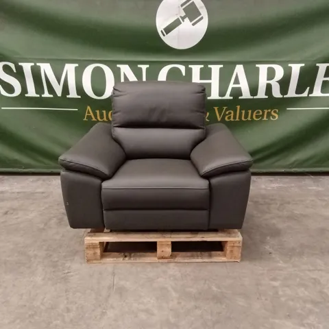 PAVILION LEATHER/FAUX LEATHER POWER RECLINER ARMCHAIR - CHARCOAL