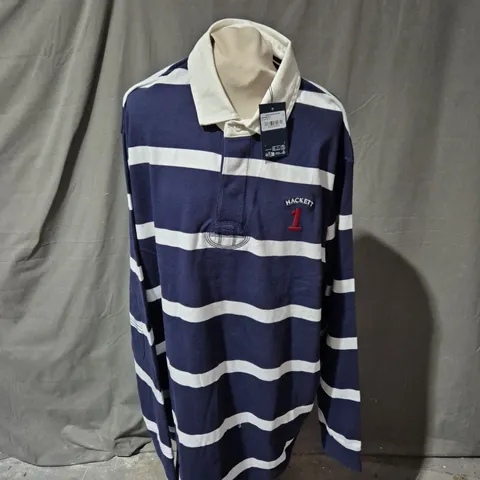 HACKETT HERITAGE NAVY/INK BLUE & WHITE STRIPE SHIRT – XXL