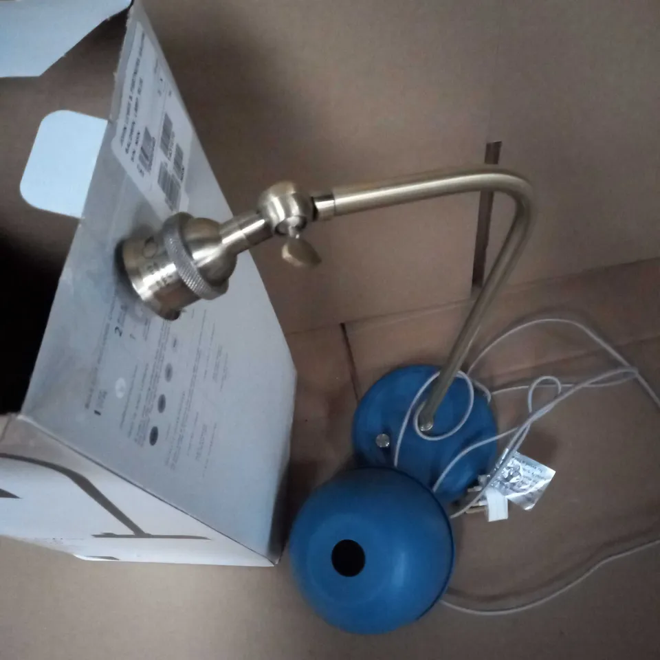 BOXED JOHN LEWIS BALDWIN TABLE LAMP MATT BLUE STEEL ADJUSTABLE HEAD LAMP