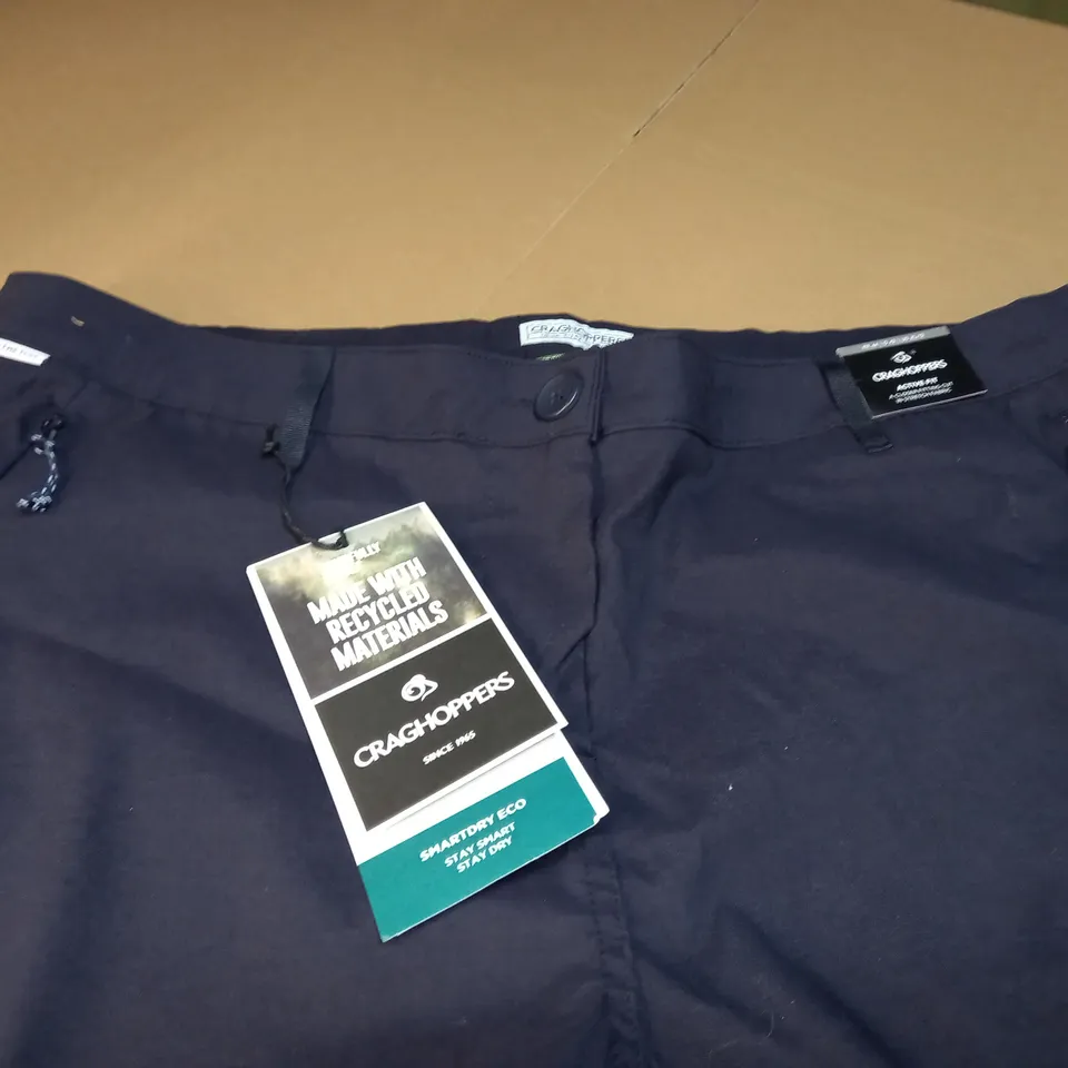 CRAGHOPPERS ORGANIC FIT WOMENS KIWI PRO SHORTS IN NAVY - UK 16
