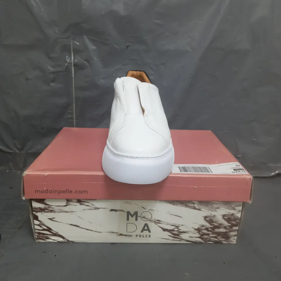 MODA IN PELLE ALBER LEATHER TRAINERS WHITE SIZE 7
