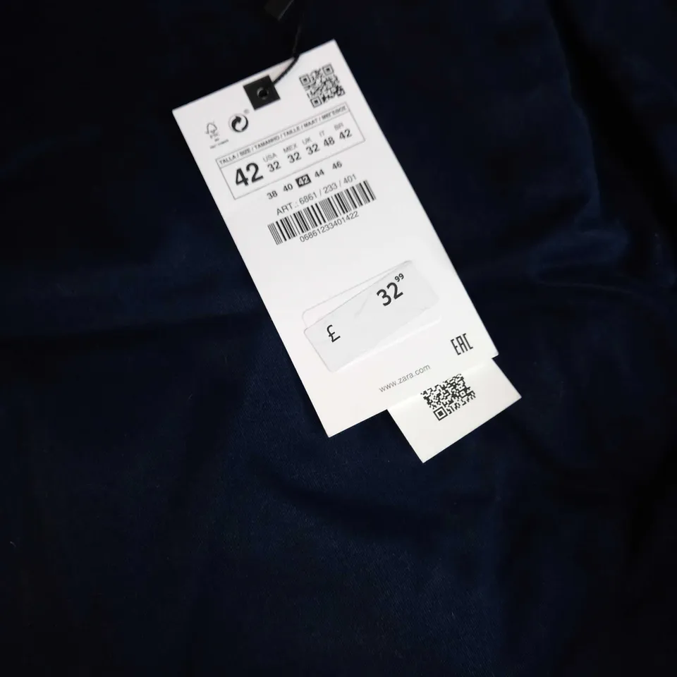ZARA NAVY COMORT FIT TROUSERS - SIZE W32