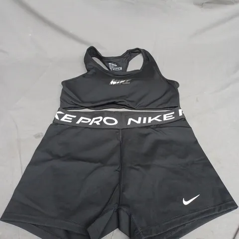 NIKE PRO DRI-FIT YOGA SHORTS AND BRA SIZE UNSPECIFIED