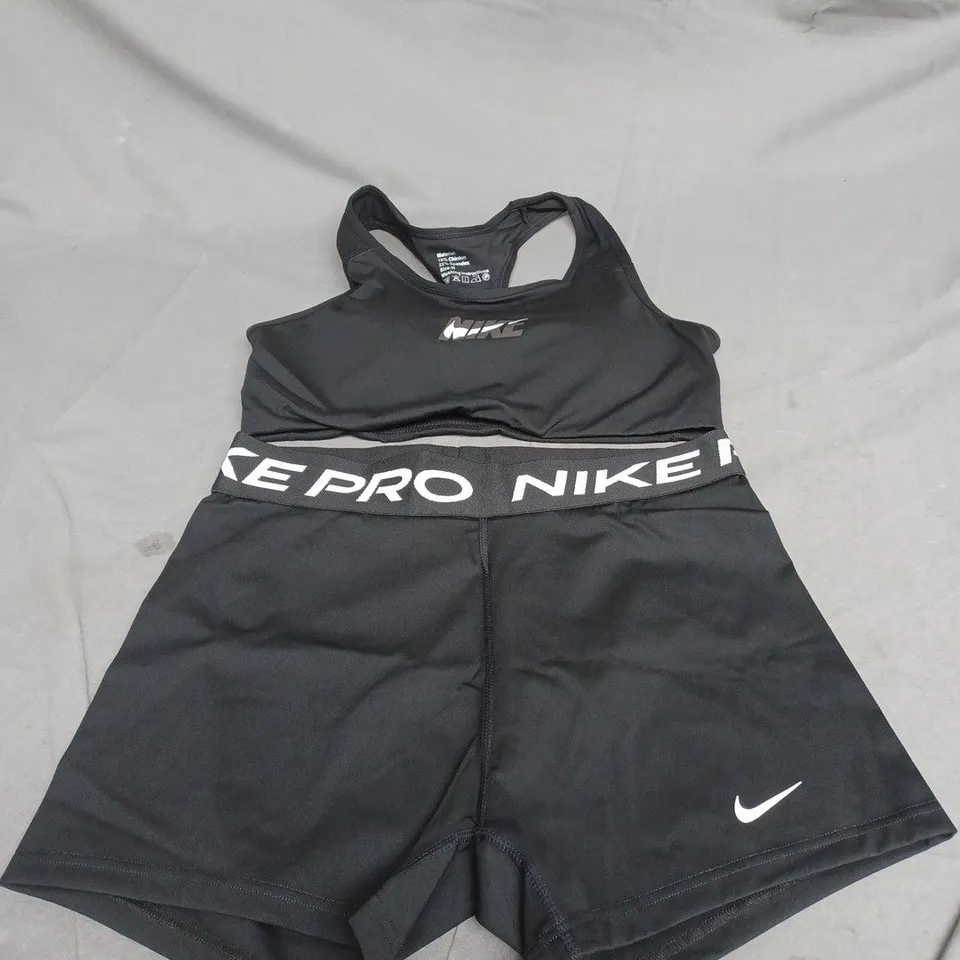 NIKE PRO DRI-FIT YOGA SHORTS AND BRA SIZE UNSPECIFIED