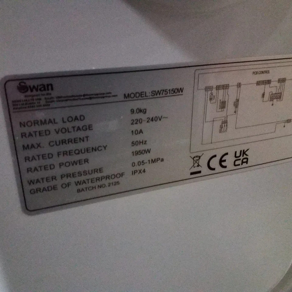 SWAN SW75150W 9KG FRONT-LOADING WASHING MACHINE – WHITE