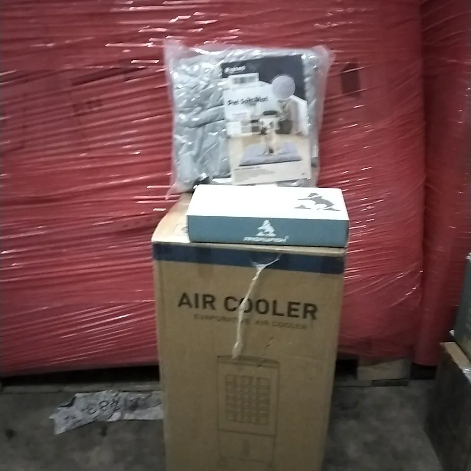 PALLET OF ASSORTED PRODUCTS AND HOUSEHOLD GOODS TO INCLUDE;AIR COOLER,PET SOFT MATT,MULTIFUNCTIONAL PLIERS 