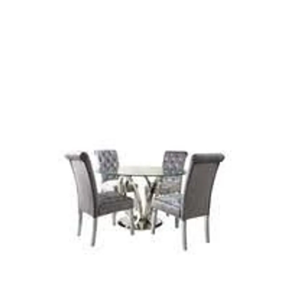 GRADE 1 LOLA DINING TABLE & 4 SCROLL - 4 BOXES 